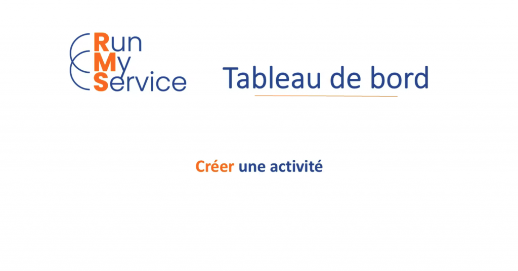 Créer une activité depuis le tableau de bord